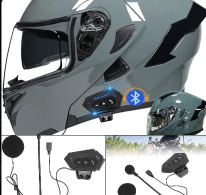 Gray helmet for bikers